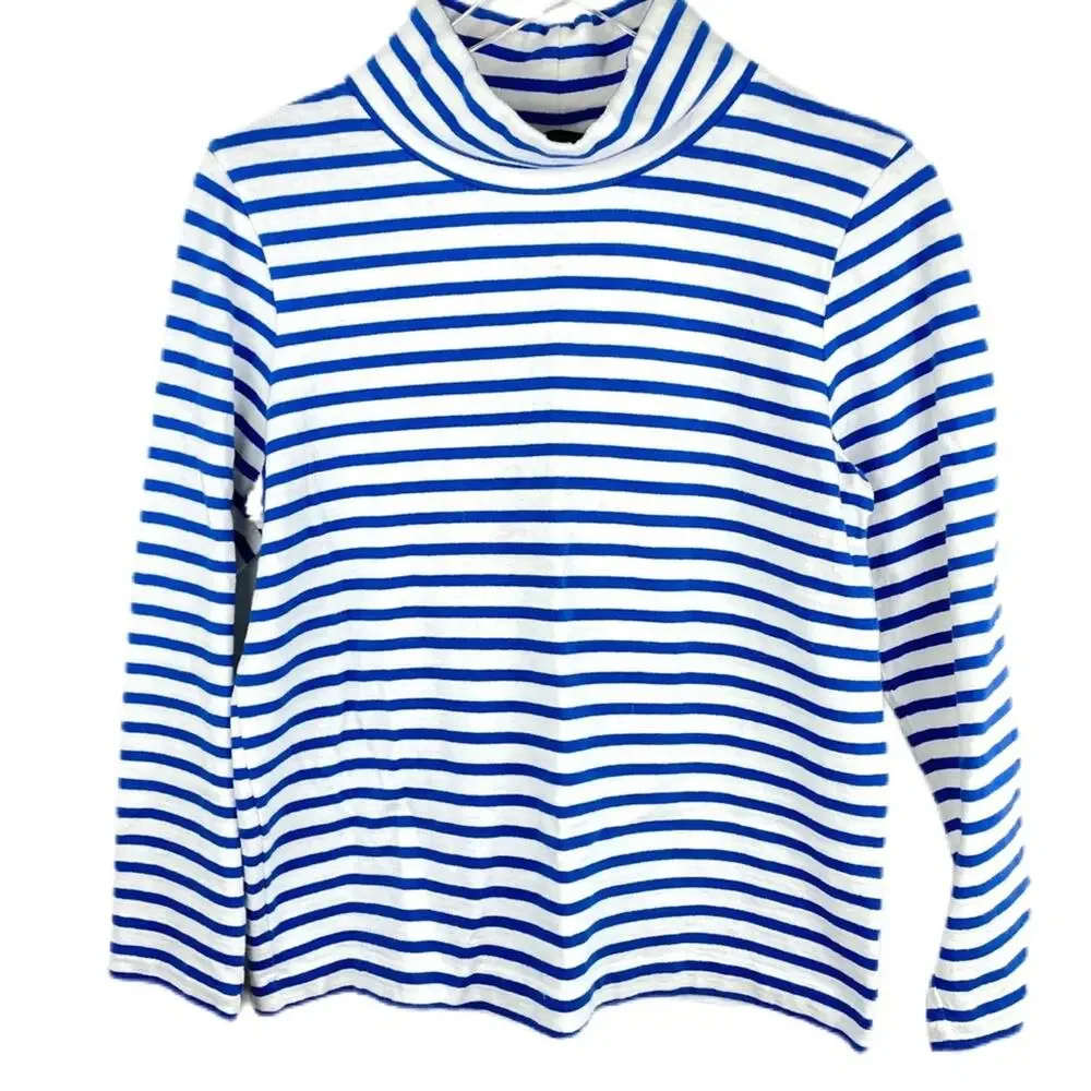 J. Crew Mock Neck Stripped Pullover Sz XS